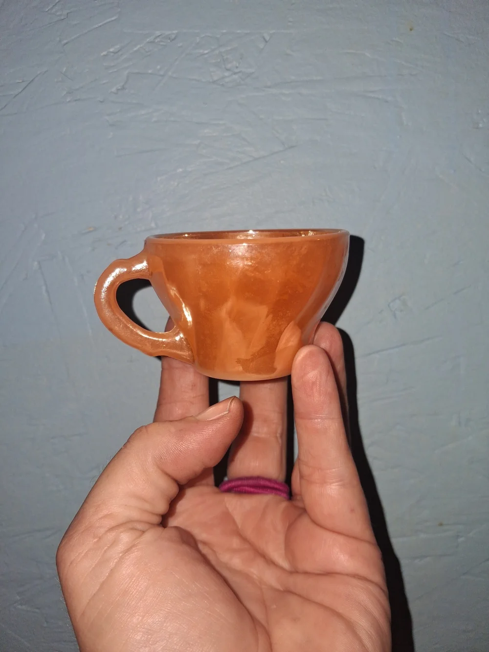 Small Glossy Terracotta Ceramic Cup